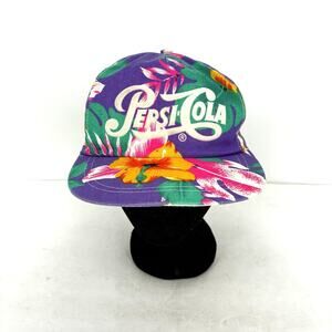 Vintage 90s Pepsi Cola Hawaiian Floral Snapback Hat Cap Purple One Size USA